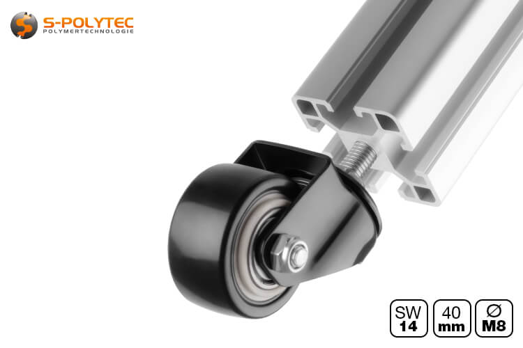 The 360-degree swivelling castor is also available in different sets as a set of 4