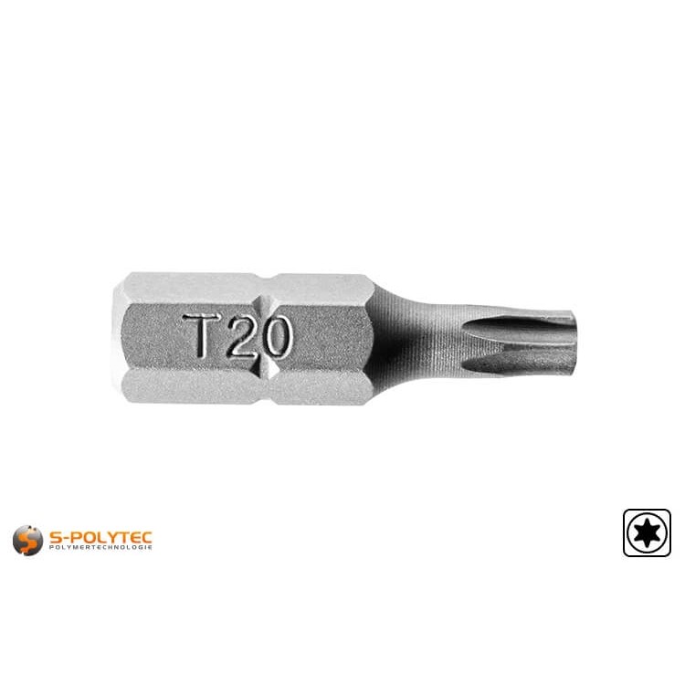 TORX bit (also inner star or inner hexagonal) enables high tightening torques without slipping off 