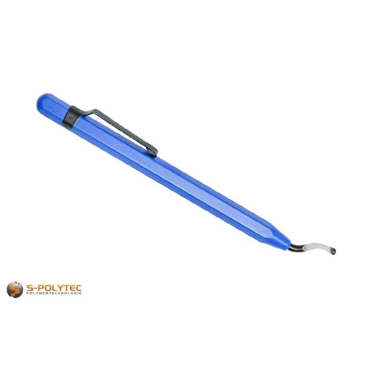 Inexpensive quick deburrer with rotating blade - perfect for quickly deburring our plastic sheet blanks