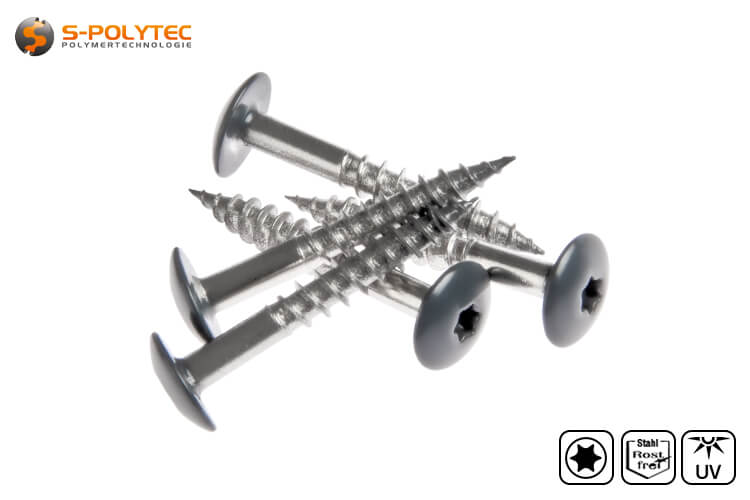 Facade screws according to DIN EN 14592 for Trespa® Meteon® FR HPL panels in Steel Grey (A21.7.0) with Satin Finish	