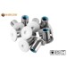 Vorschaubild Stainless steel threaded sleeve for balcony screws with UV-resistant head coating in pure white (RAL9010).