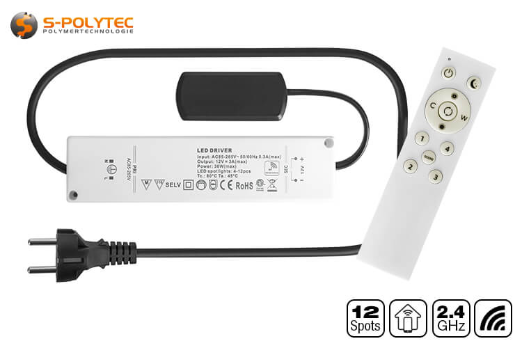 S-Polylight LED SmartHome controller with integrated WiFi module for control via app or voice command