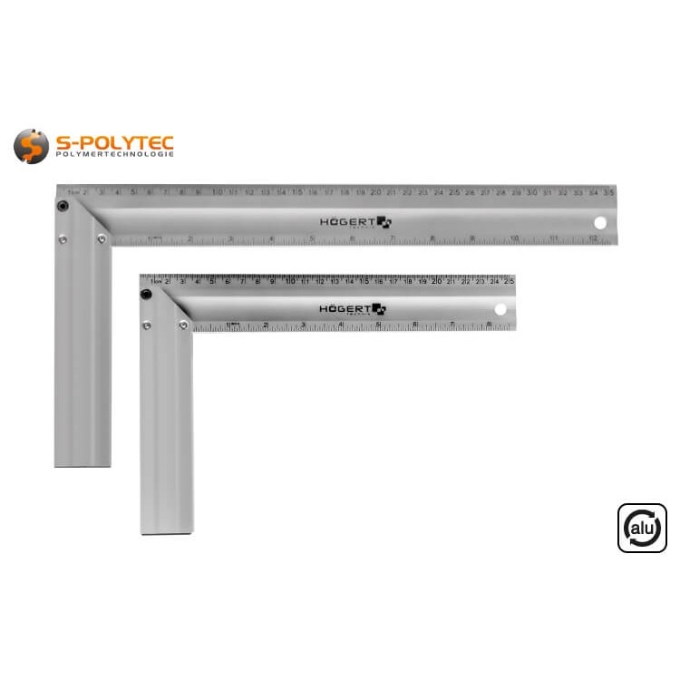 The high-quality aluminium try squares are available in two sizes: 255x190mm and 355x190mm