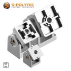 The adjustable angle connectors are available in three sizes to match our construction profiles