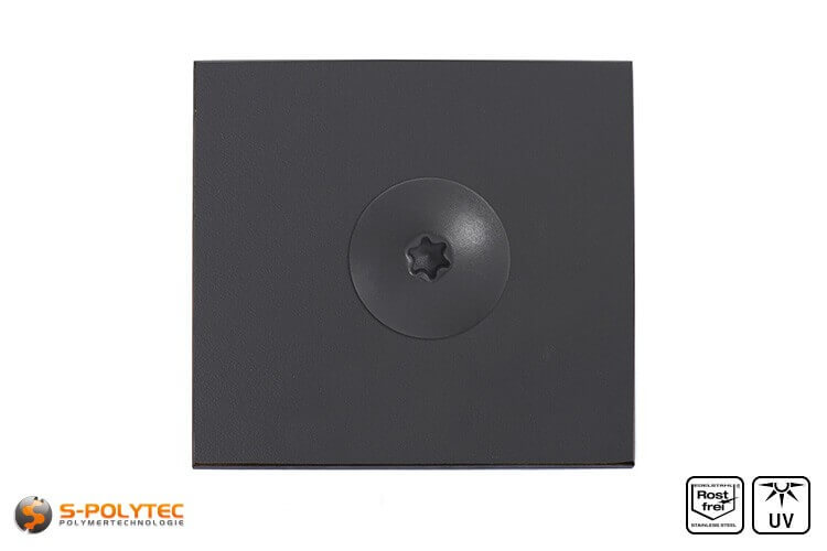 The balcony screw in anthracite with a head diameter of 16mm has a Torx drive in size T20 (ISR20)