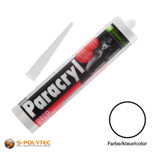 Paracryl DECO in white - Can be painted over without waiting time - Extremely low volume shrinkage ✓ Immediately paintable ✓ No cracking ✓