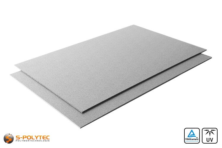 ASA/ABS sheets grey grained (RAL 7040) cut to size UV-resistant