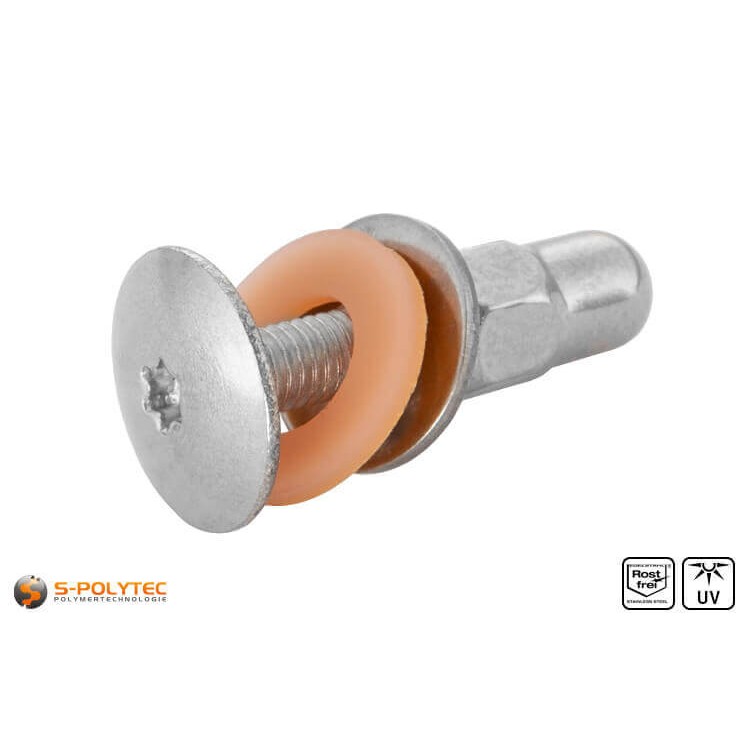 unpainted stainless steel balcony screw with metric M5 thread