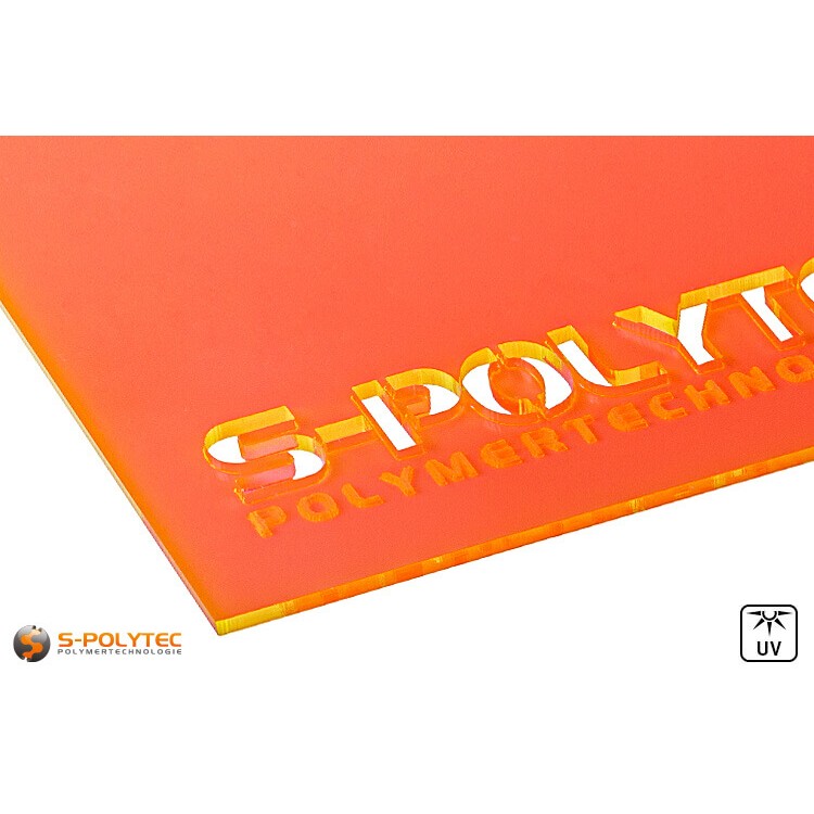 Acrylic glass orange fluorescent (Lasercut)