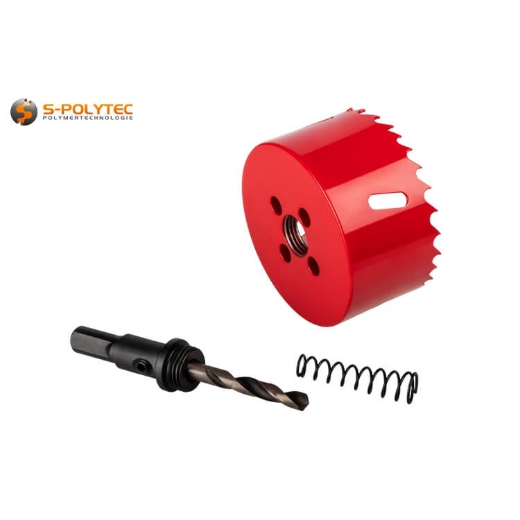 The hole saw is ideal for making Ø 50mm openings for drains in sinks and washbasins