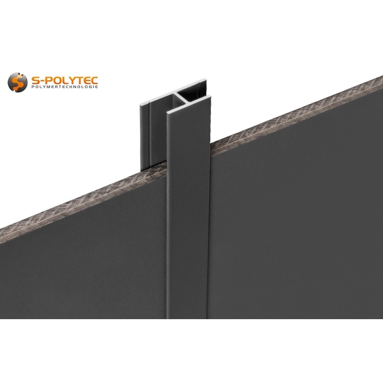 Aluminium joint and corner profiles suitable for HPL panels