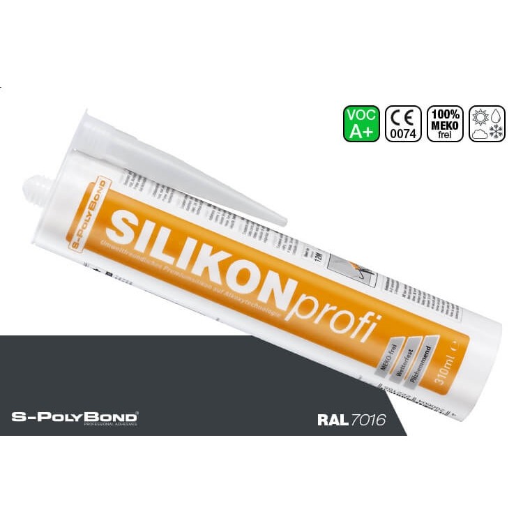 S-Polybond SILIKONprofi alkoxy-silicone anthracite grey (RAL 7016)