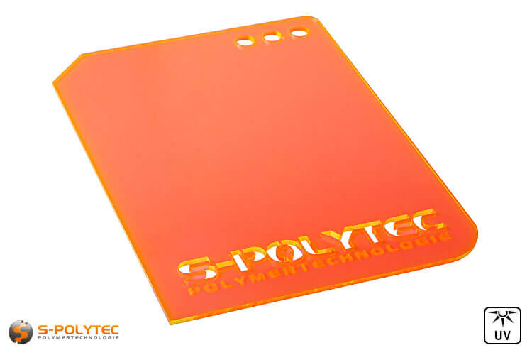 Acrylic glass orange fluorescent (Lasercut)