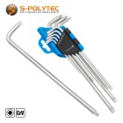 High-quality Torx spanner set with 9 Torx spanners made of chrome vanadium steel in extra-long design