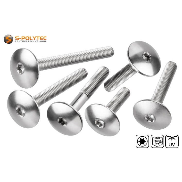 M5 Balcony Bolt made of stainless steel for cap nuts or threaded sleeves in bright finish without head painting