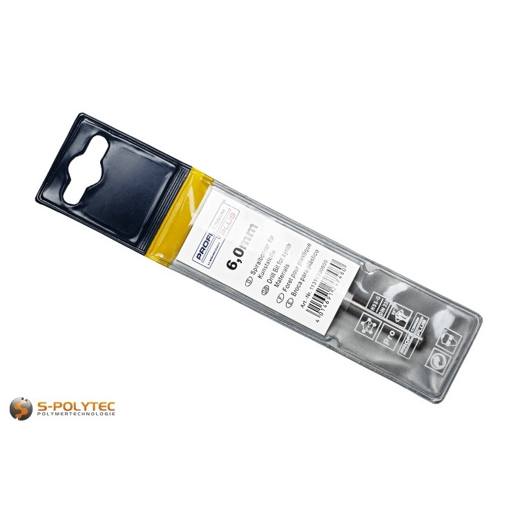 HSS-G twist drills in ground design especially for plastics such as acrylic glass, Plexiglas and rigid PVC