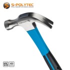 The claw hammer has a hammer head made of forged CS45 steel with a head weight of 450g