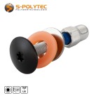Jet black (RAL 9005) stainless steel balcony screw with metric M5 thread