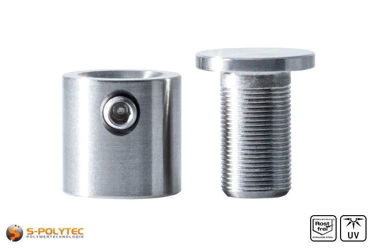 Spacer stainless steel 13 x 13mm with grub screw SPolytec
