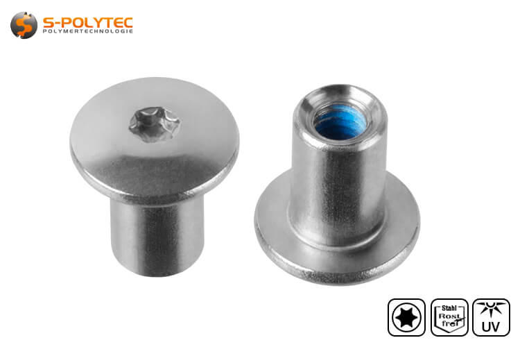 The unpainted threaded sleeve with a head diameter of 14mm has a Torx drive in size T20 (ISR20)