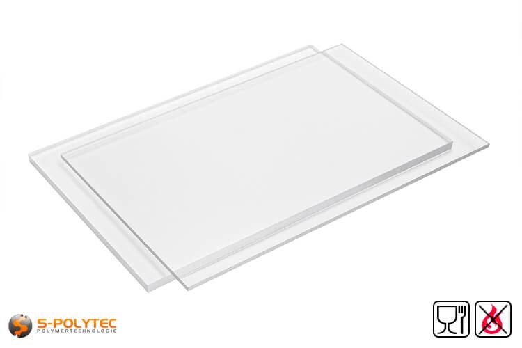 Our transparent PETG sheets with approval for food contact