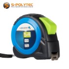 5 metre tape measure with automatic tape return and locking system suitable for one-handed operation