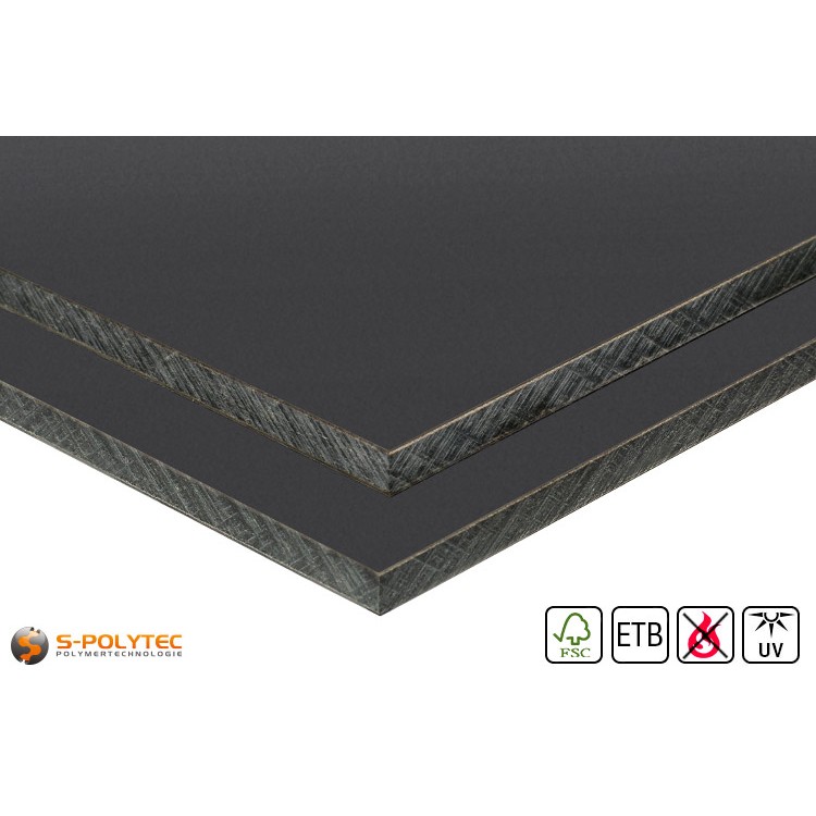 HPL panel RAL 7016 in custom cut (low flammability, ETB-admission)