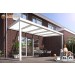 Vorschaubild The square terrace roof made to measure in white with 16 mm double-skin polycarbonate sheet in frosted glass look