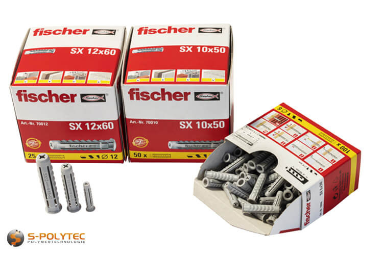 fischer SX expansion plug for solid building materials in various sizes