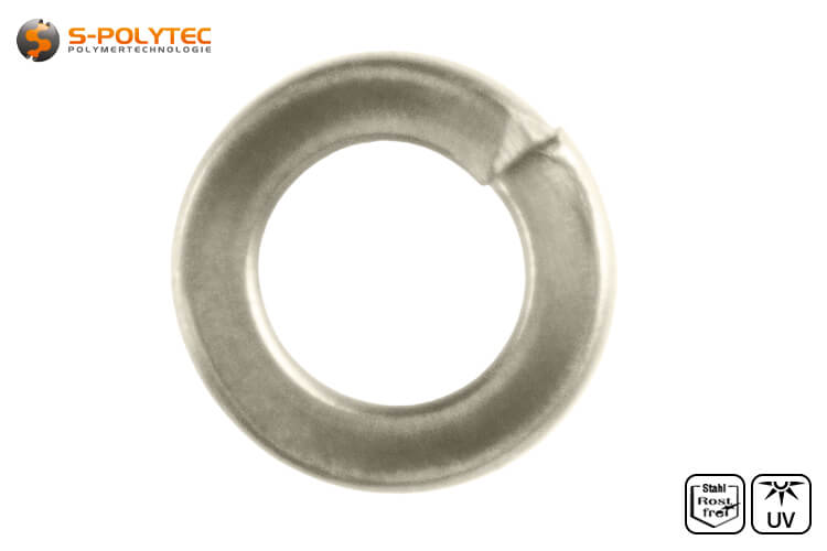 The spring rings as screw locks have an outer diameter of 9mm and an inner diameter of 5.3mm