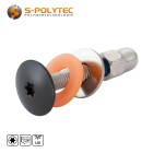 Anthracite (RAL 7016) stainless steel balcony screw with metric M5 thread