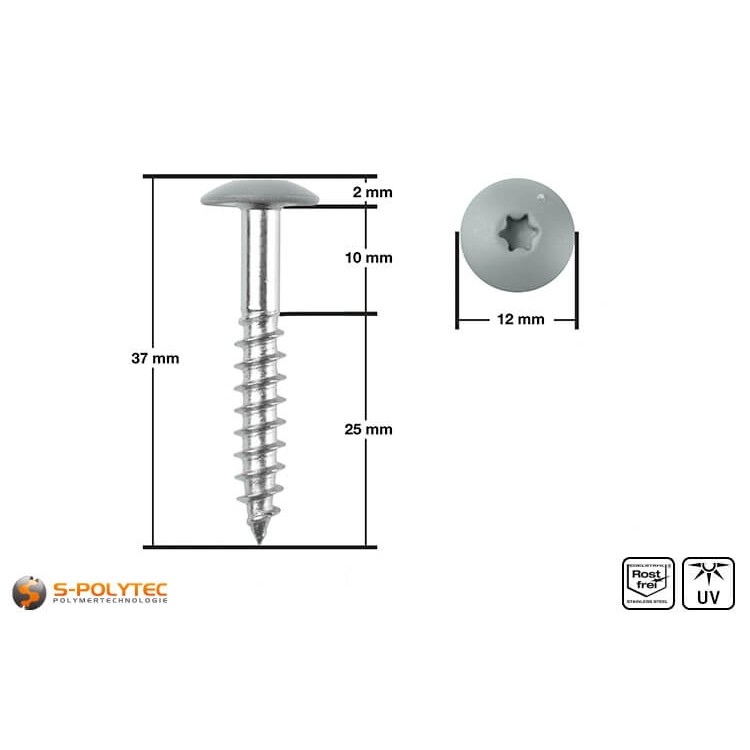 HPL facade screw 5,5 x 35mm in dusty grey