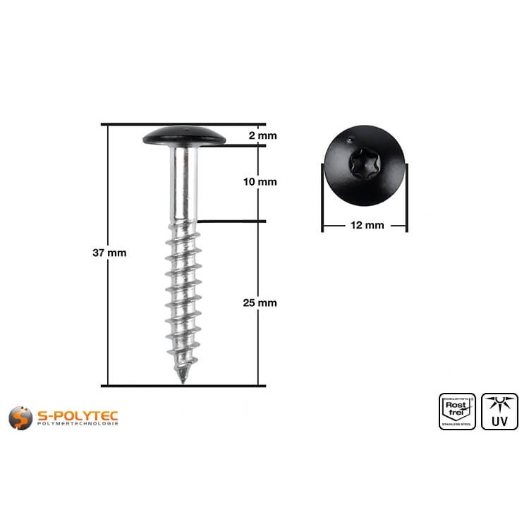 HPL facade screw 5,5 x 35mm in jet black