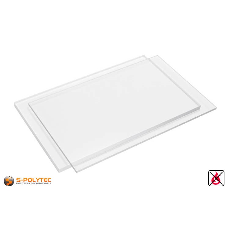 PVC Sheets transparent hard PVC (PVCU) from 1mm to 15mm thickness in 2,0 x 1,0 meters