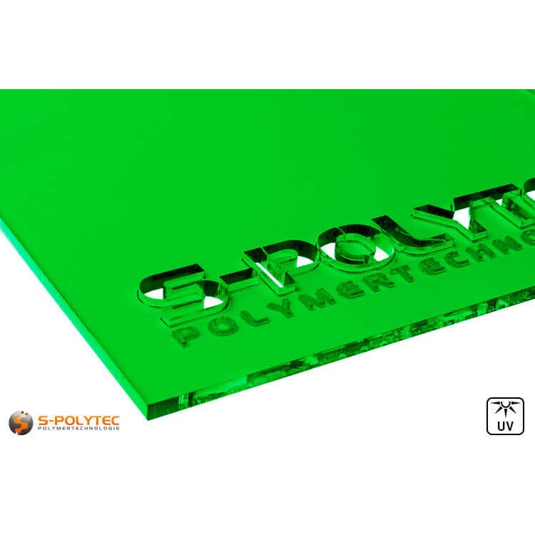 Acrylic glass green transparent in lasercut