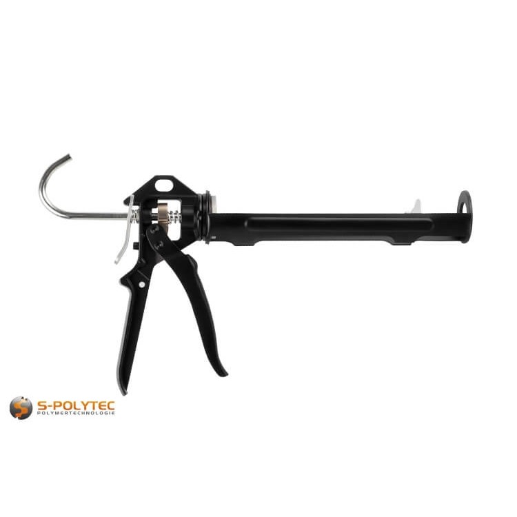 The FOME Flex Black Edition cartridge gun has a stepless feed with integrated drip stop