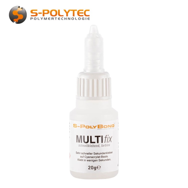 Instant adhesive S-Polybond MULTIfix for bonding in the shortest possible time in the 20g dosage bottle