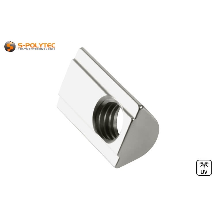 The spring-loaded steel ball prevents the sliding block from slipping in the profile groove