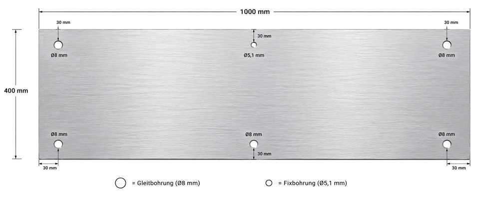 Fixed point and sliding points when riveting aluminium composite panels