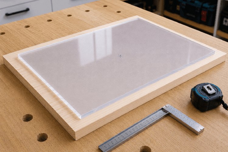 Fully supporting the acrylic sheet on a wooden backing at the drilling point