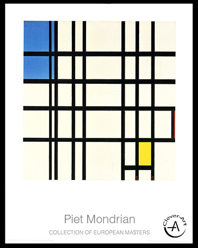 Art print by Piet Mondrian, 90x70cm, from the Collection of European Master series, on heavy paper