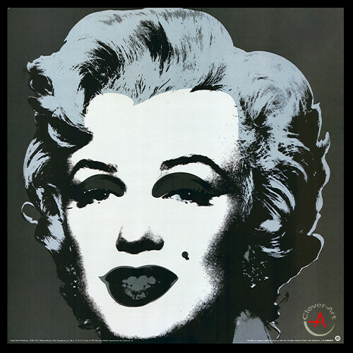 Art print from 1993 - Andy Warhol (after) - Marilyn in black, size 65x65cm