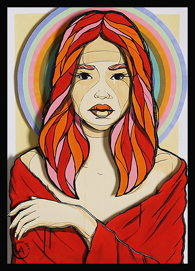 Smaller 3D construction on Hahnemühle Velvet – Madonna by El Bocho