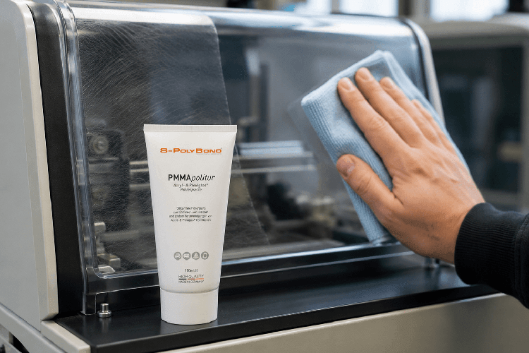 Display oder Abdeckung aus Acrylglas polieren