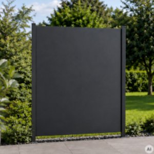 Completed HPL privacy panel neatly fastened beside a patio