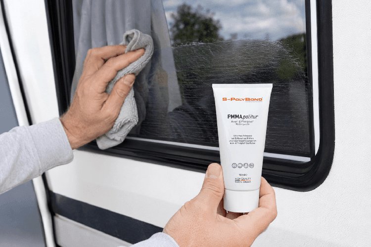 Polishing an acrylic glass caravan window